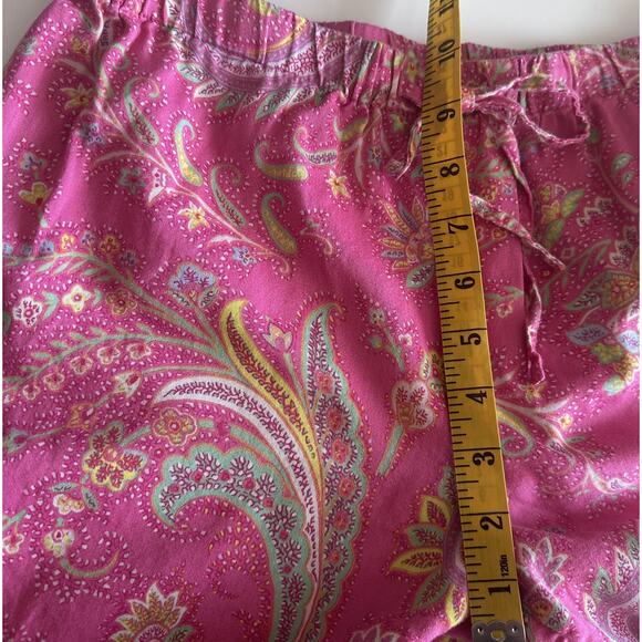 Lauren Ralph Lauren Paisley Pajama Set Womens Medium Pink Colorful 2-Piece PJs - Picture 9 of 10